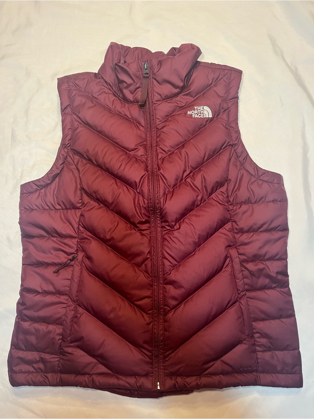 The North Face 550 Women’s Down Puffer Vest Large Burgundy Full Zip